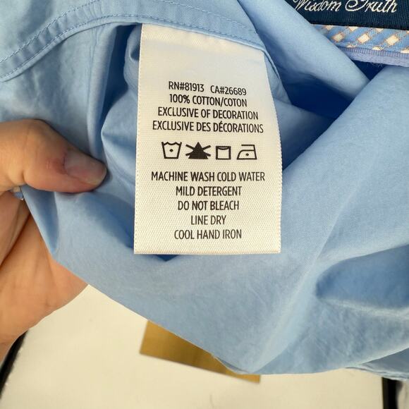 Robert Graham Button Front Long Sleeve Casual Shirt Birdwell Solid Light Blue M - Picture 8 of 9